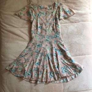 Soft pink flowy floral dress